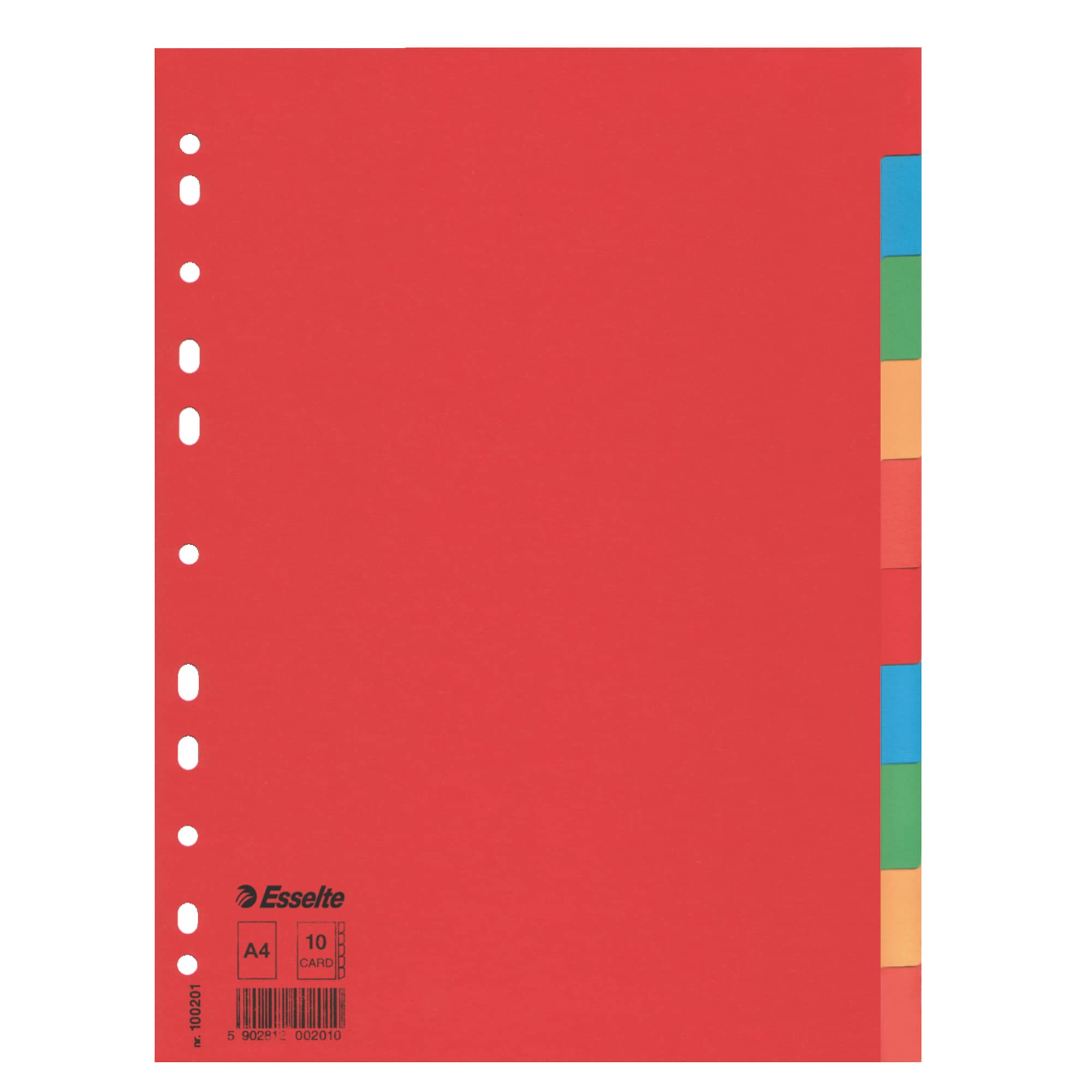 Separatore a4 160gr multicolore 10 tasti esselte cartoncino 5902812002010