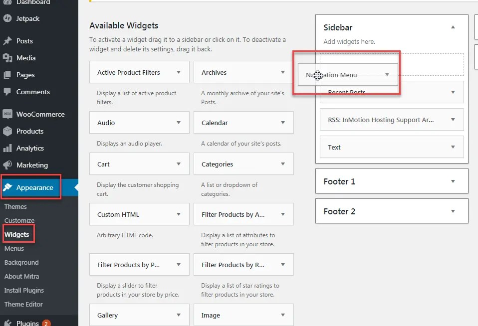 · activate the plugin through the 'plugins' admin menu in wordpress · optional: Add a Navigation Menu to Your Sidebar in WordPress | InMotion Hosting