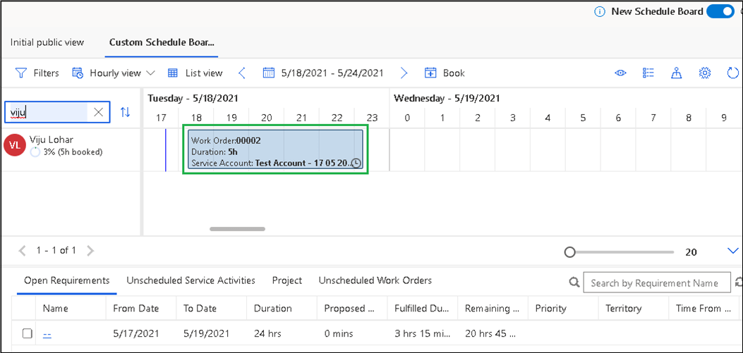Customize Booking Template on Schedule Board with Dynamics 365 Field