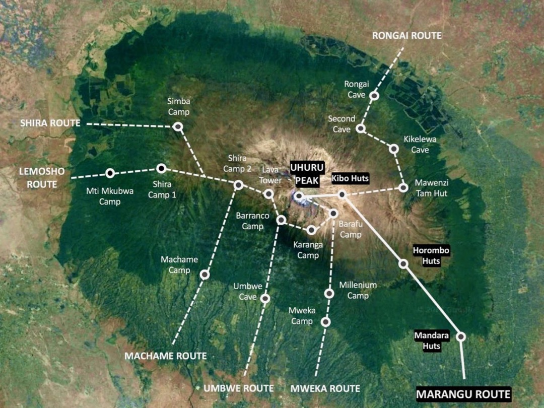 Kilimanjaro Climb Via Machame Route Inquisitive Africa Safari Map.
