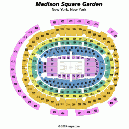 Madison Square Garden Seating Chart Knicks Msgseat 