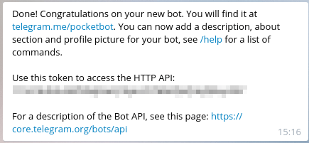 Telegram BotFather - Token