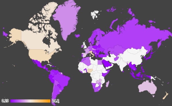 Heatmapped: Global drug prevalence