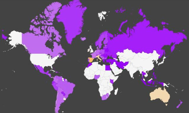 Annual prevalence of cocaine use as a percentage of the population aged 15-64