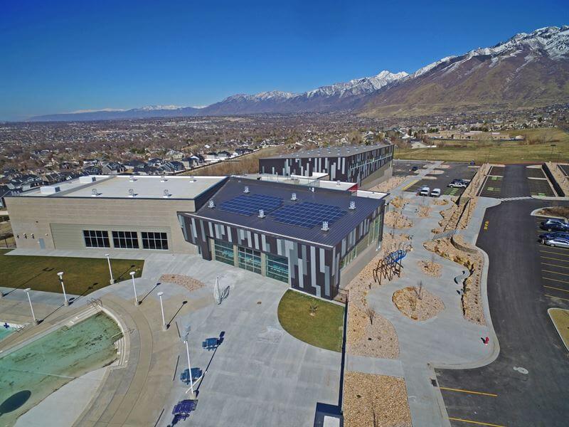 Draper Recreation Center with solar panels