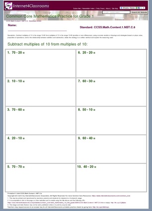 In sixth grade, students will focus on four areas: Description Download Worksheet 3398 Ccss Math Content 1 Nbt C 6
