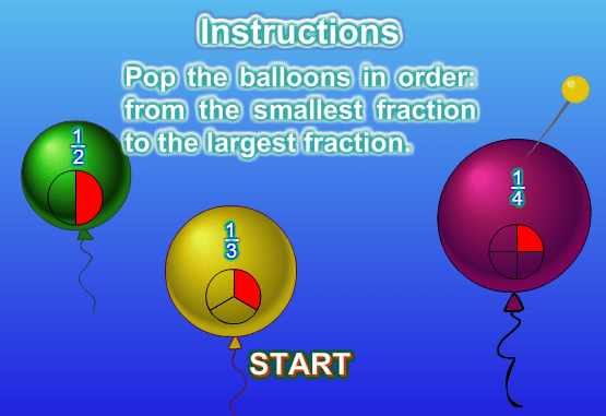 Balloon pop mixed operators pop ballons with mixed operators from smallest to largest. Fourth Grade Interactive Math Skills Fractions