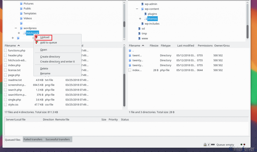 For this method first log into your site via ftp and browse to your folder . Install WordPress Theme Using FTP Client Filezilla - Interserver Tips