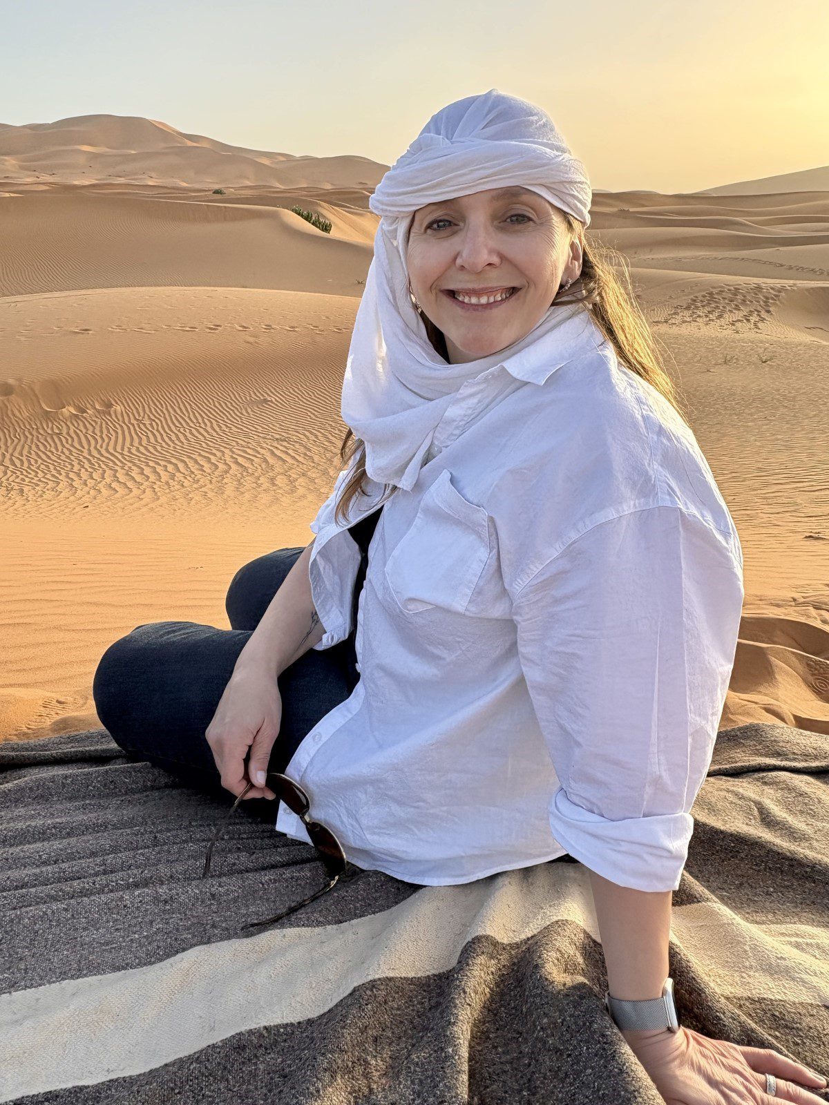 Nancy in the Moroccan desert