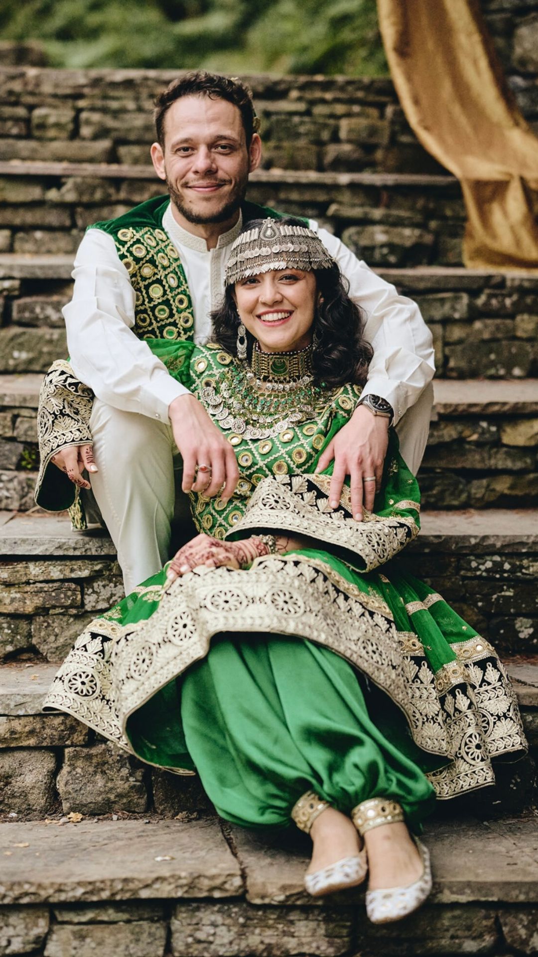 Mariam Amini and her husband Christian at their official wedding ceremony.