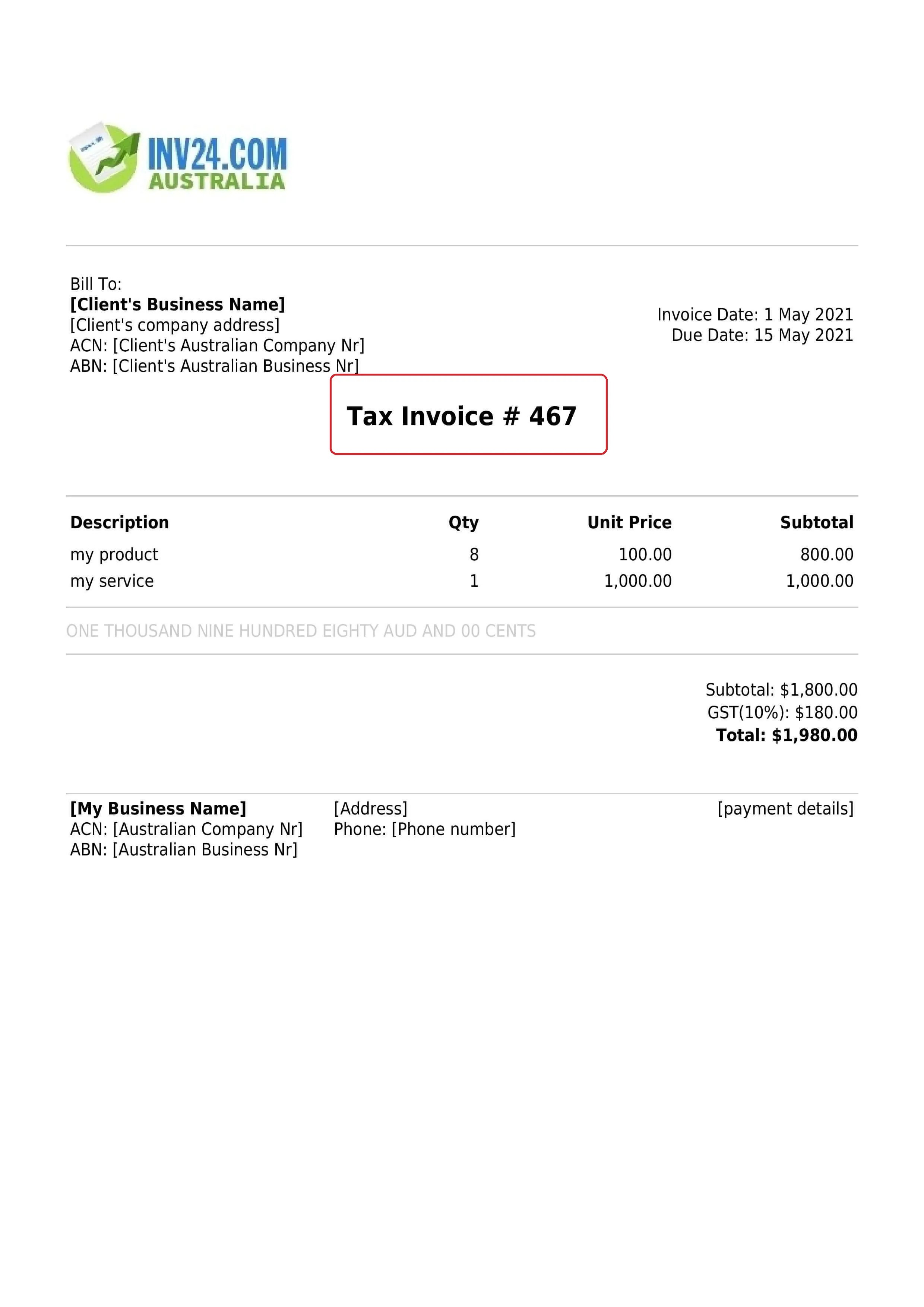 What is a tax invoice australia