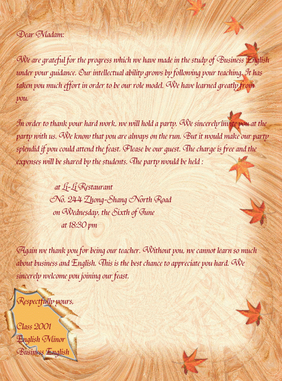 A welcome letter for your out of town wedding guests is always a nice touch. Event Invitation Letter Templates