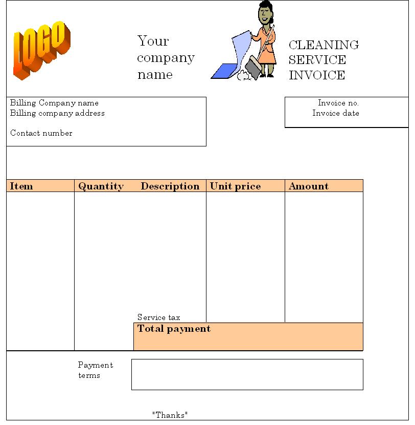 cleaning invoice template word invoice example