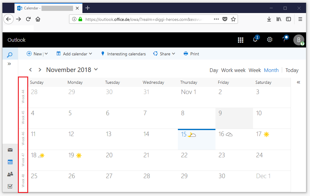 S 8, m 8, m 8 ; Visualizzare Il Numero Delle Settimane Nel Calendario Outlook Ionos