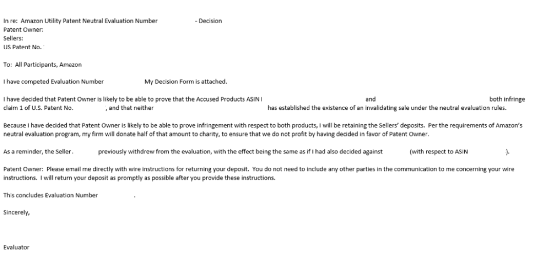 Navigating Amazon S Neutral Patent Evaluation In Real Life Part Ii