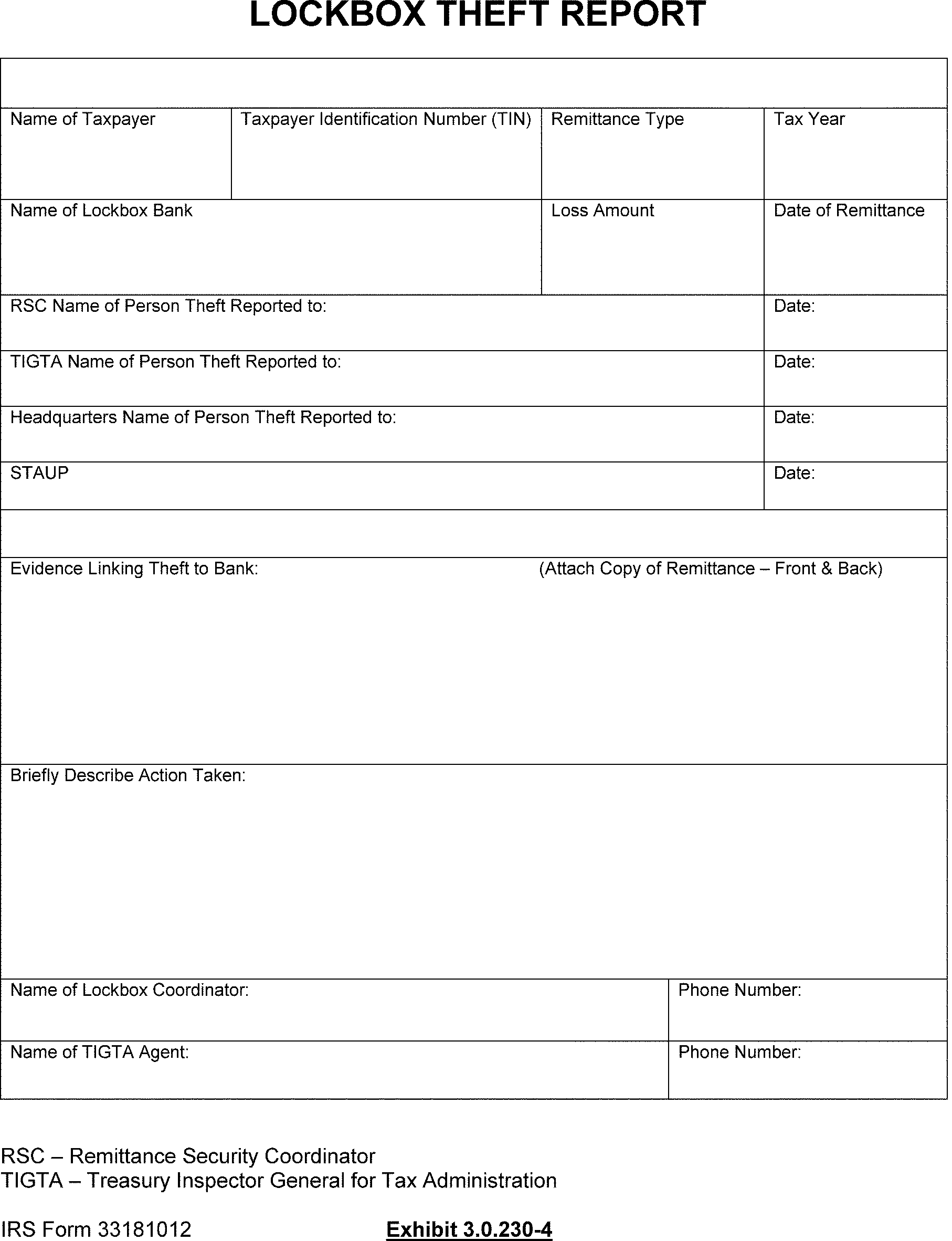 3 0 230 Lockbox Processing Procedures Internal Revenue Service