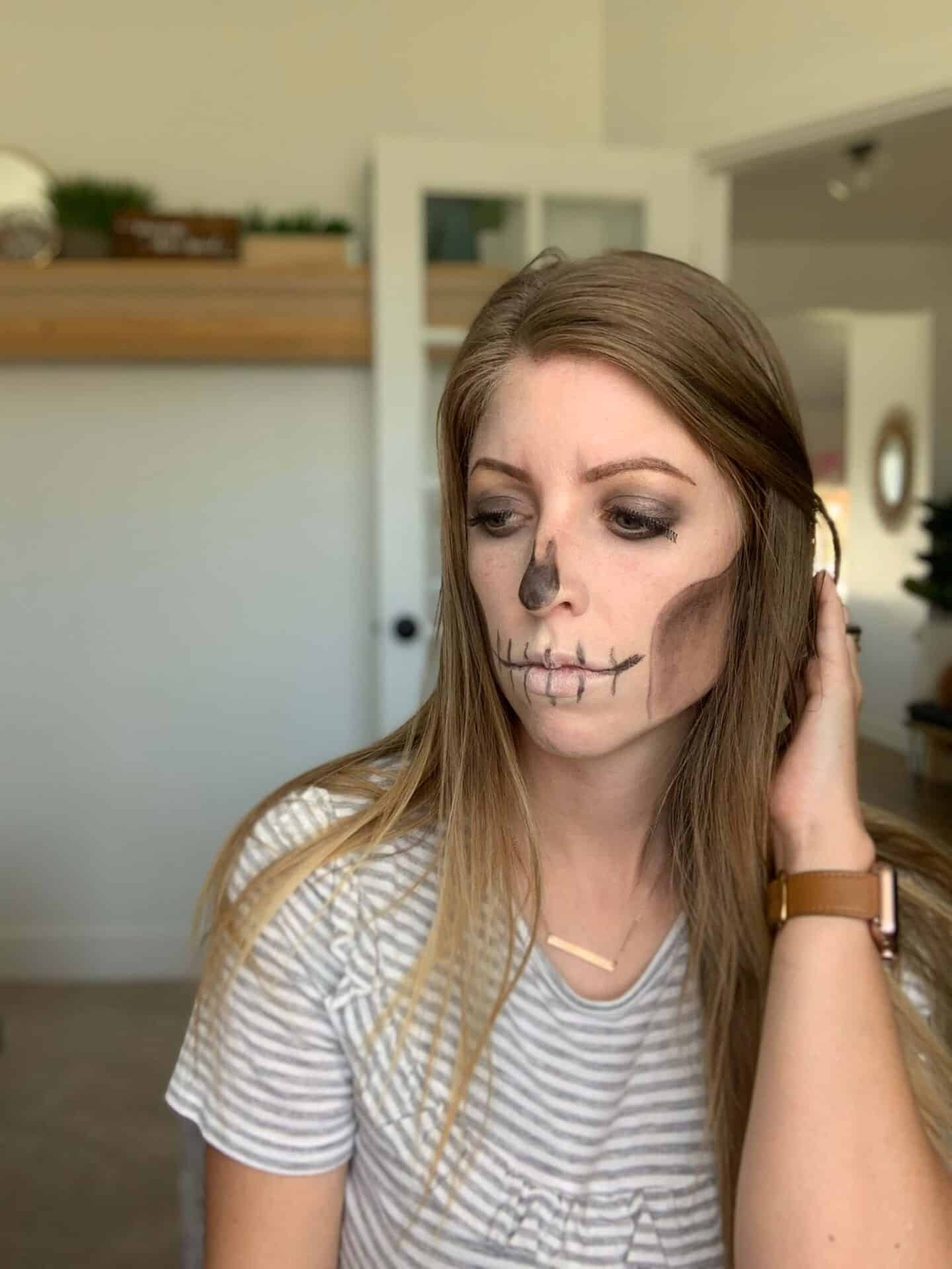 An easy skeleton makeup tutorial with real makeup (video)