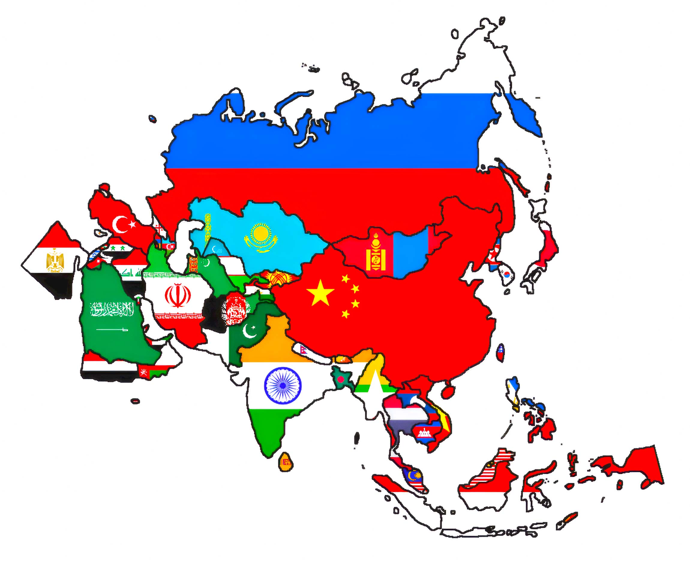 Mapping The Mysteries Of Asia Flag Map.