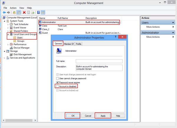 How to Enable or Disable Windows Server 2012 (R2) Built-in Administrator