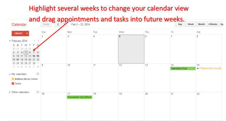 select multiple weeks