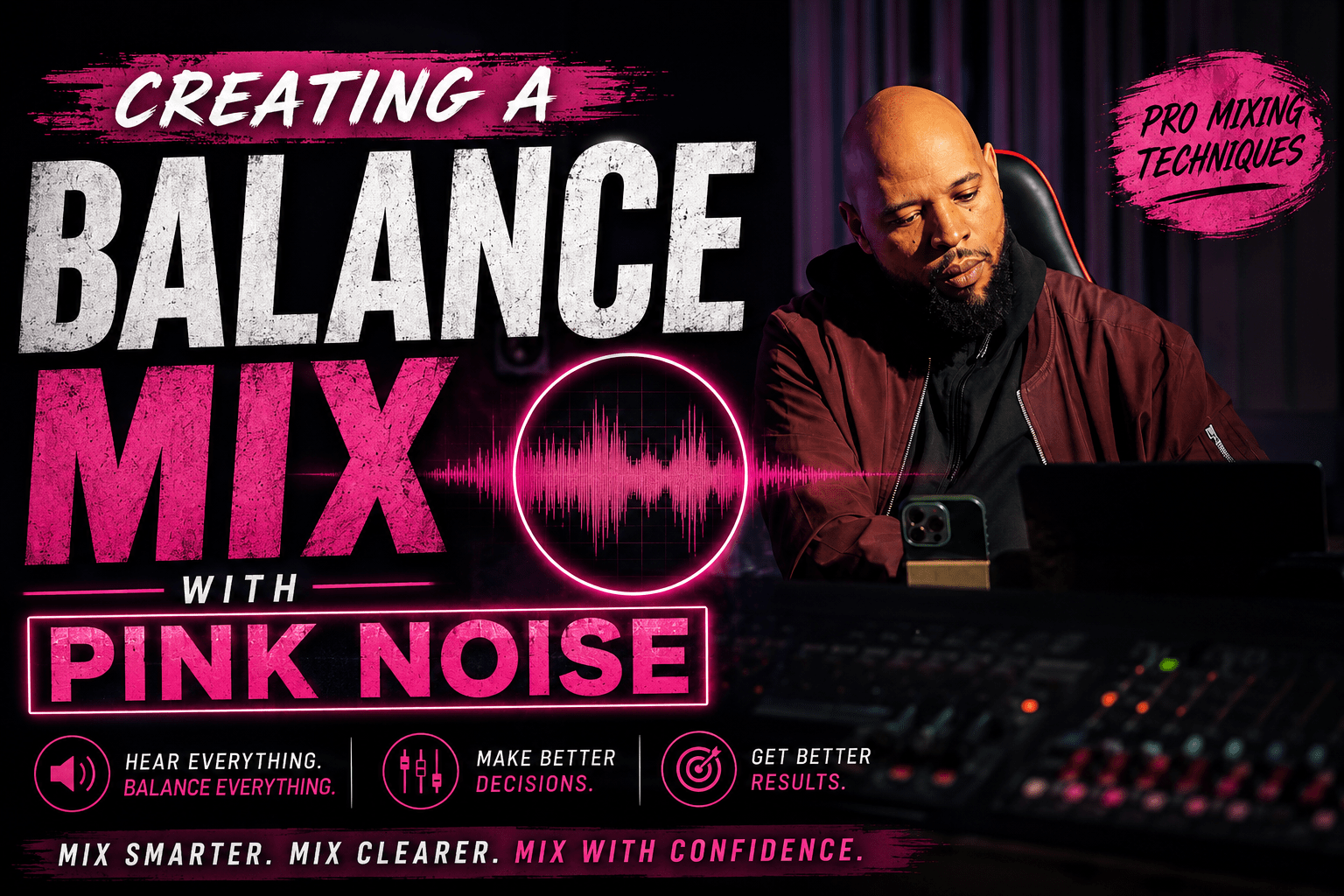 How to balance a mix with pink noise in Pro Tools mixing tutorial