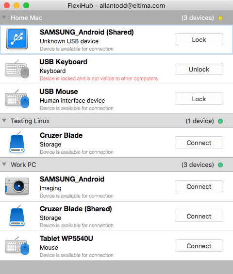 flexihub, remote usb