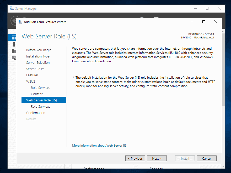 I don't see it listed as a sele. Configure WSUS Server 2019: Install and Configure WSUS in Server 2019