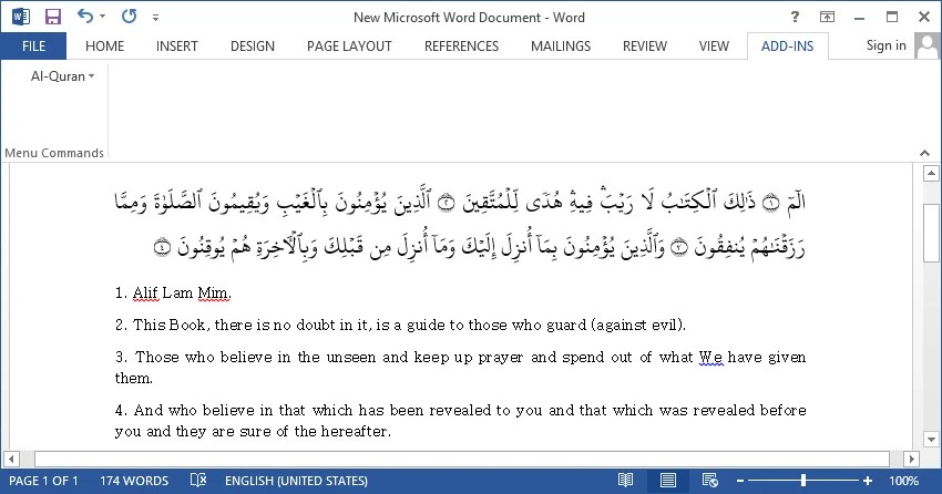 Quran In Ms Word Download It Lets You Add Quran Texts And Translations Into A Word Document To download version 04 of the Quranic Arabic Corpus morphological data please enter a contact e-mail address.