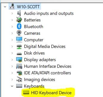 Windows Device Manager - keyboard typing backwards