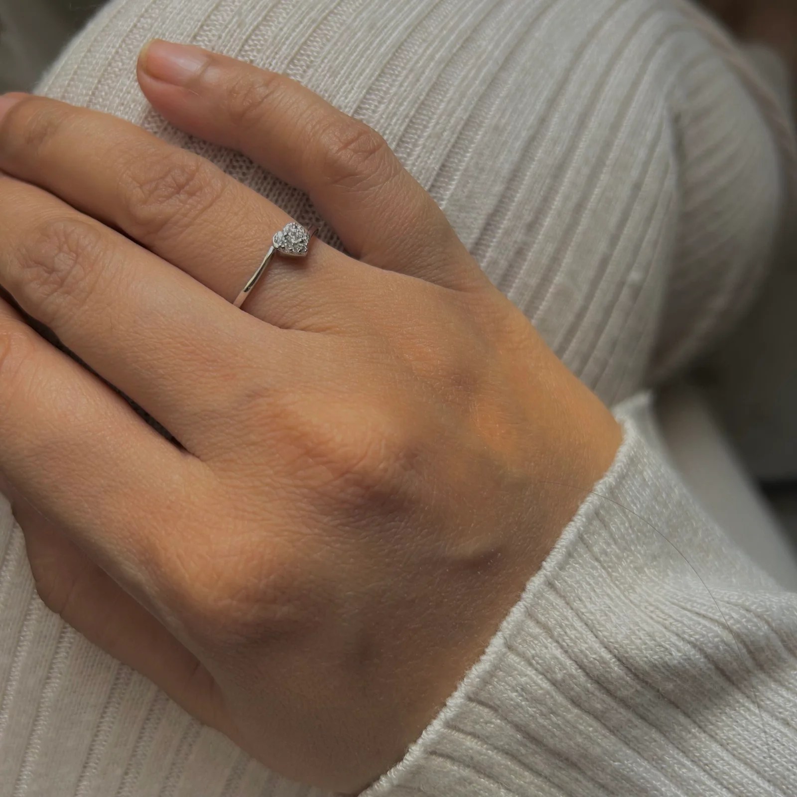 Tiny Heart Platinum Ring