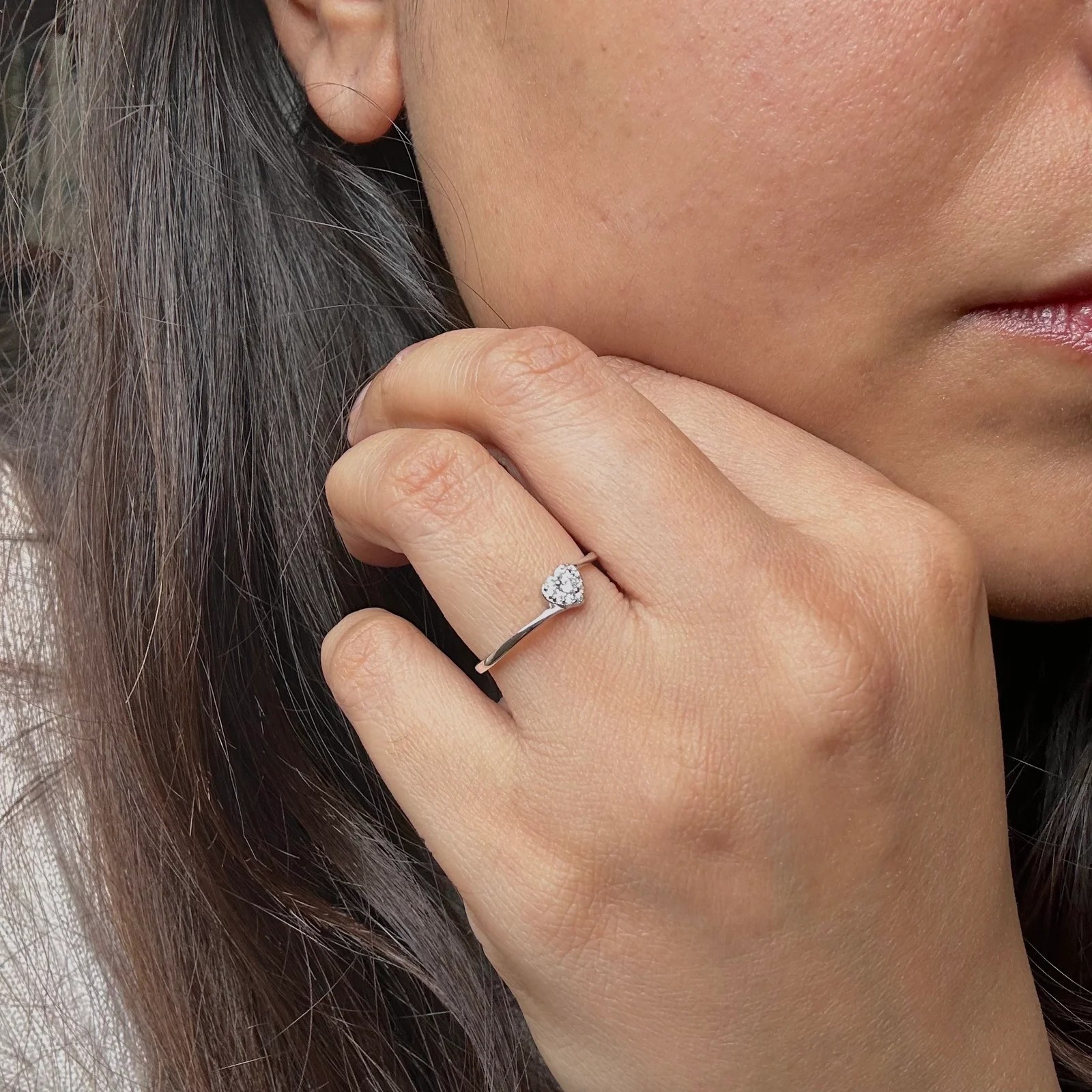 Tiny Heart Platinum Ring