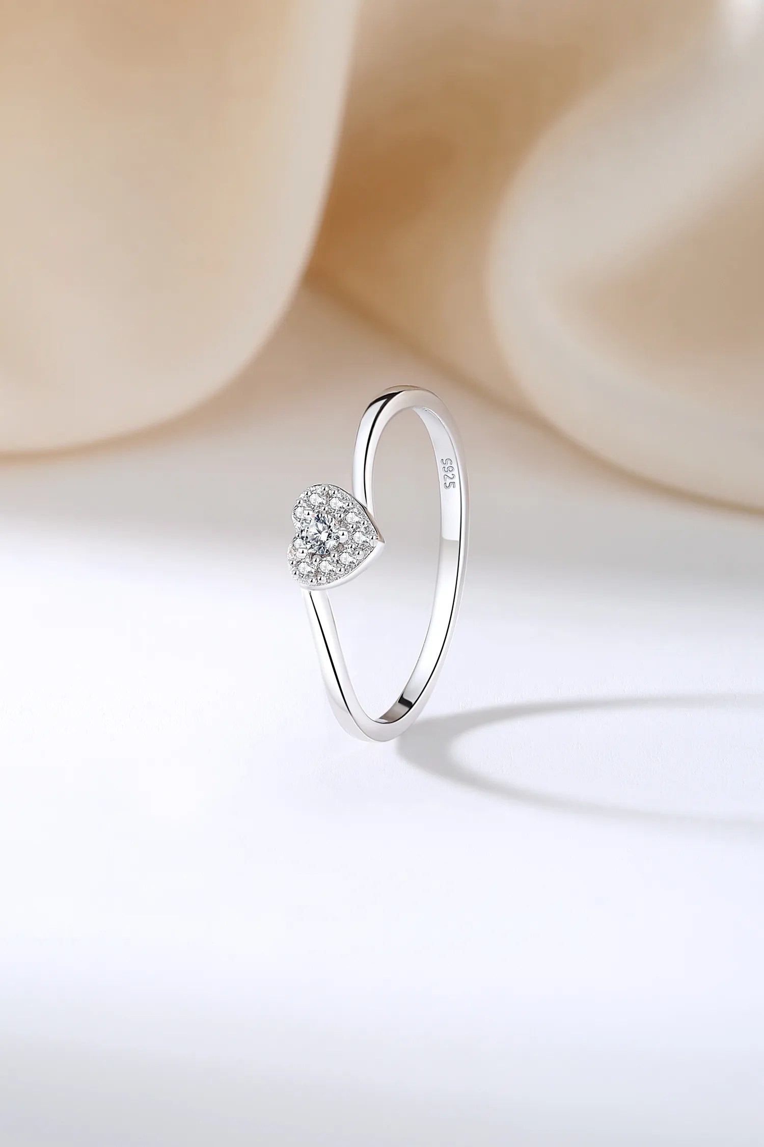 Tiny Heart Platinum Ring