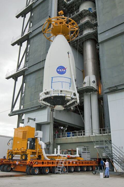 Image of GOES-R being lifted to the top of the Atlas V541 rocket in Cape Canaveral, Florida, on November 19th. Image credit: NASA Kennedy Space Center