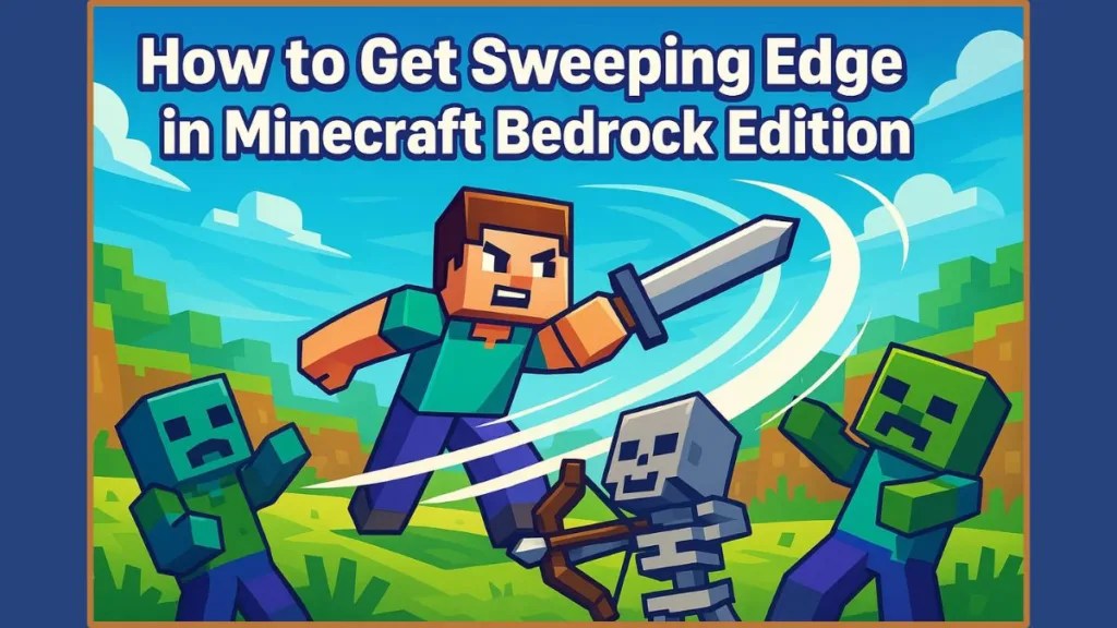 How To Get Sweeping Edge In Minecraft Bedrock Enchantment Guide AoE How To Get Sweeping Edge In Bedrock