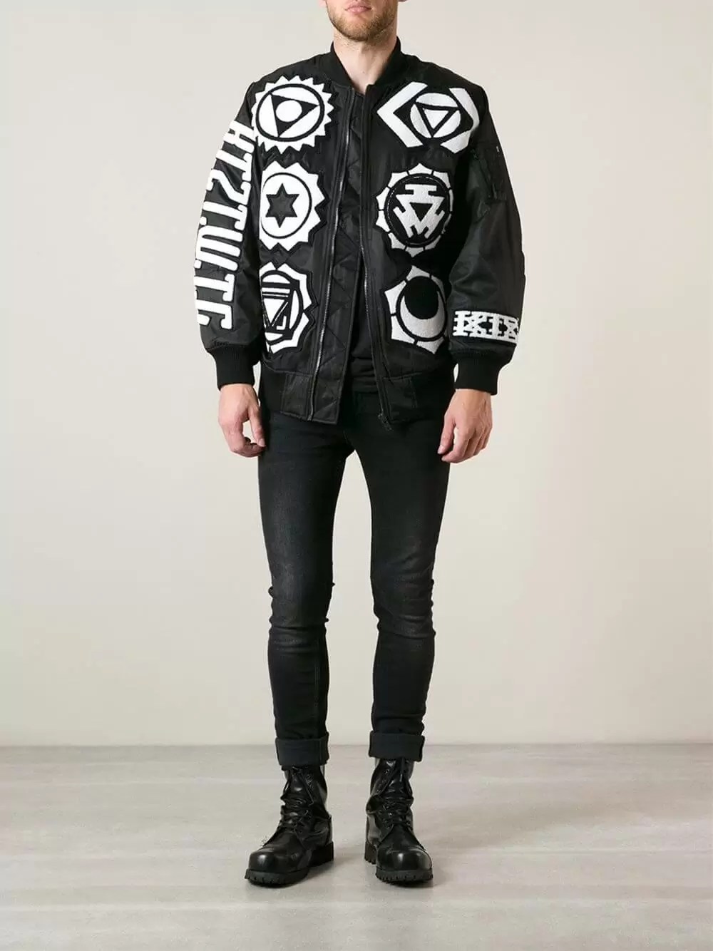 Black KTZ Patchwork Bomber Jacket 
