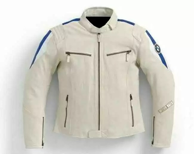 BMW Motorcycle Racing White Leather 