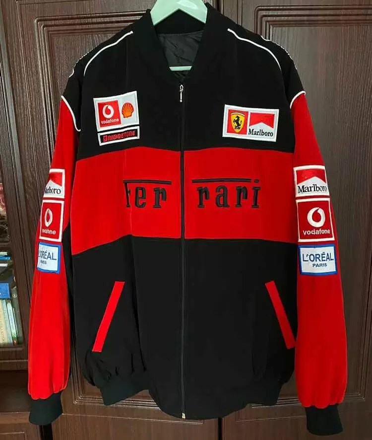 Black Red Ferrari Racing Windbreaker 