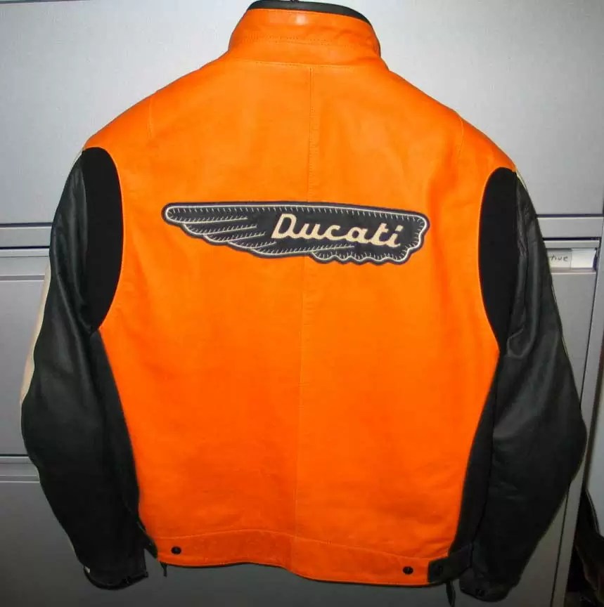 Ducati Orange Motorcycle Racing Leather 