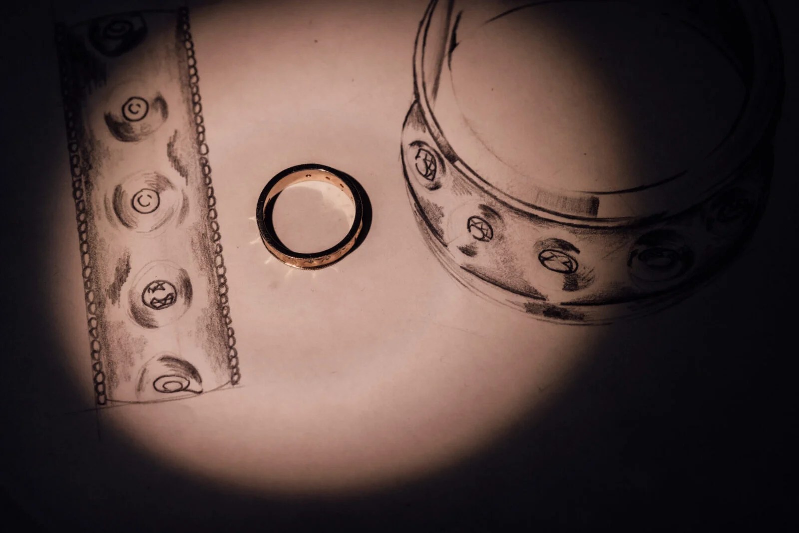 Hammered wedding rings