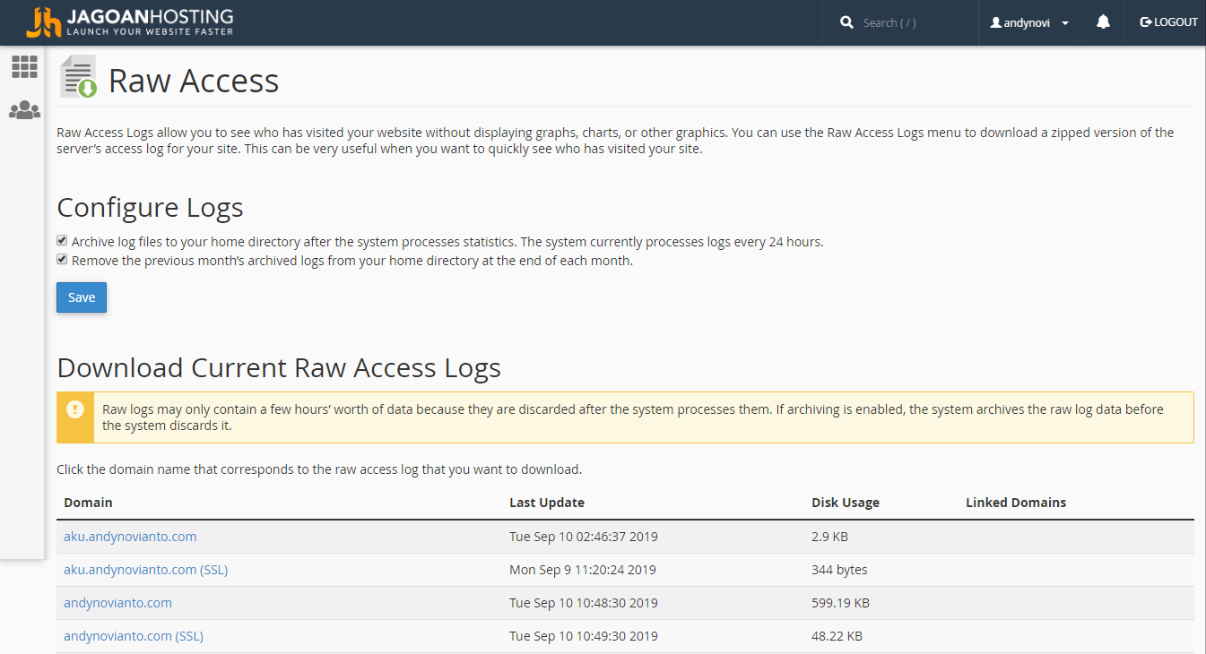 Access log 1. Access log 1
