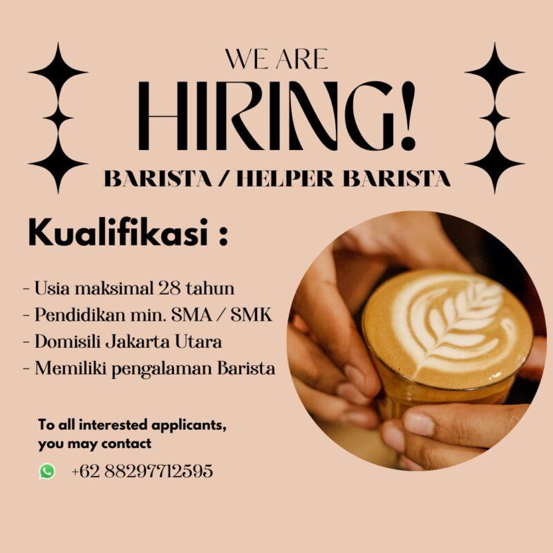 Lowongan kerja barista / helper barista