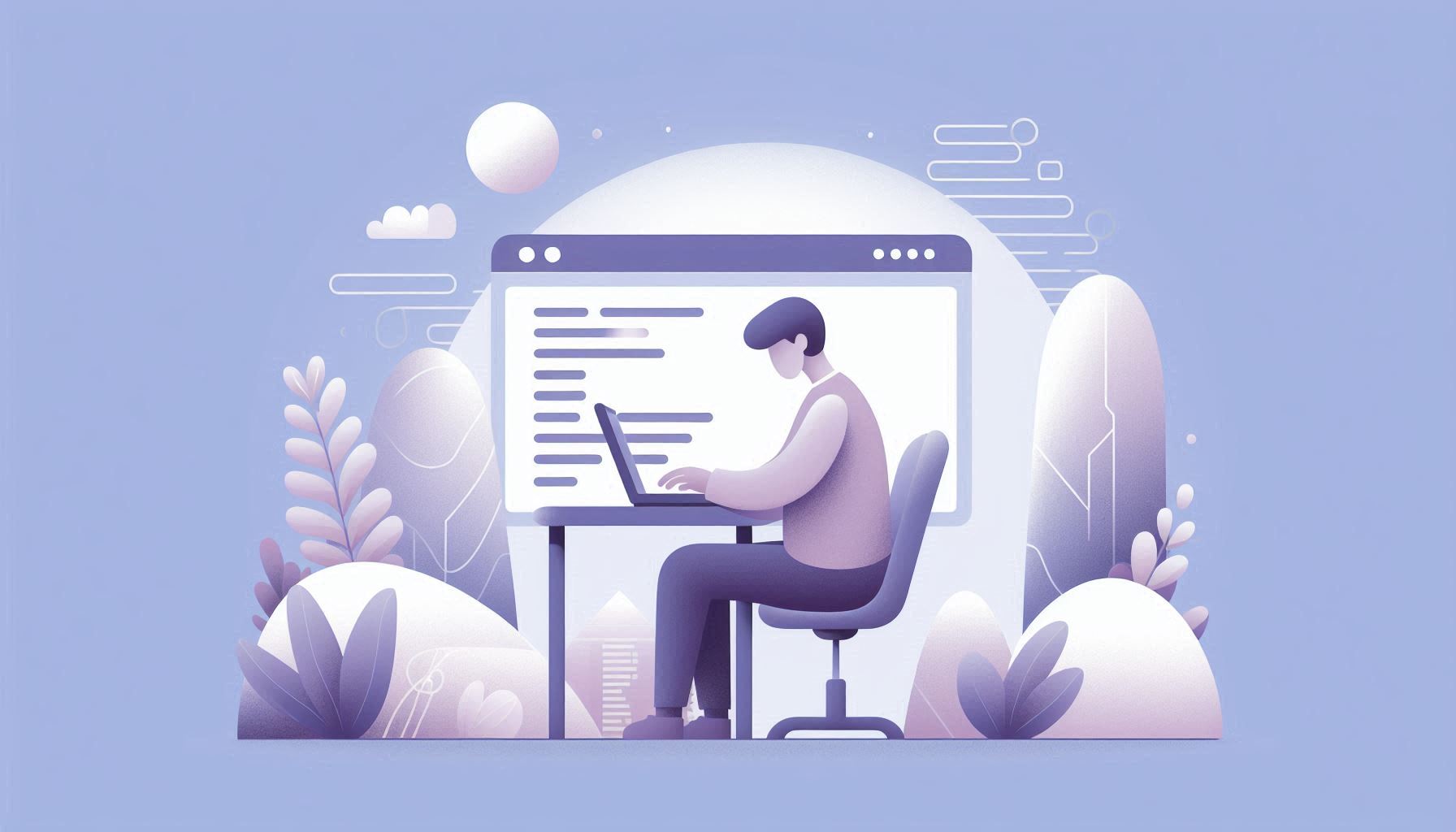 An illustration of a developer commanding an AI programmer to build software