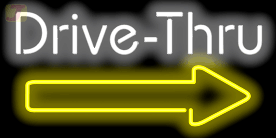 First on the east coast and south carolina! Drive-Thru w/Right Arrow Neon Sign | FG-35-58-R | Jantec Neon