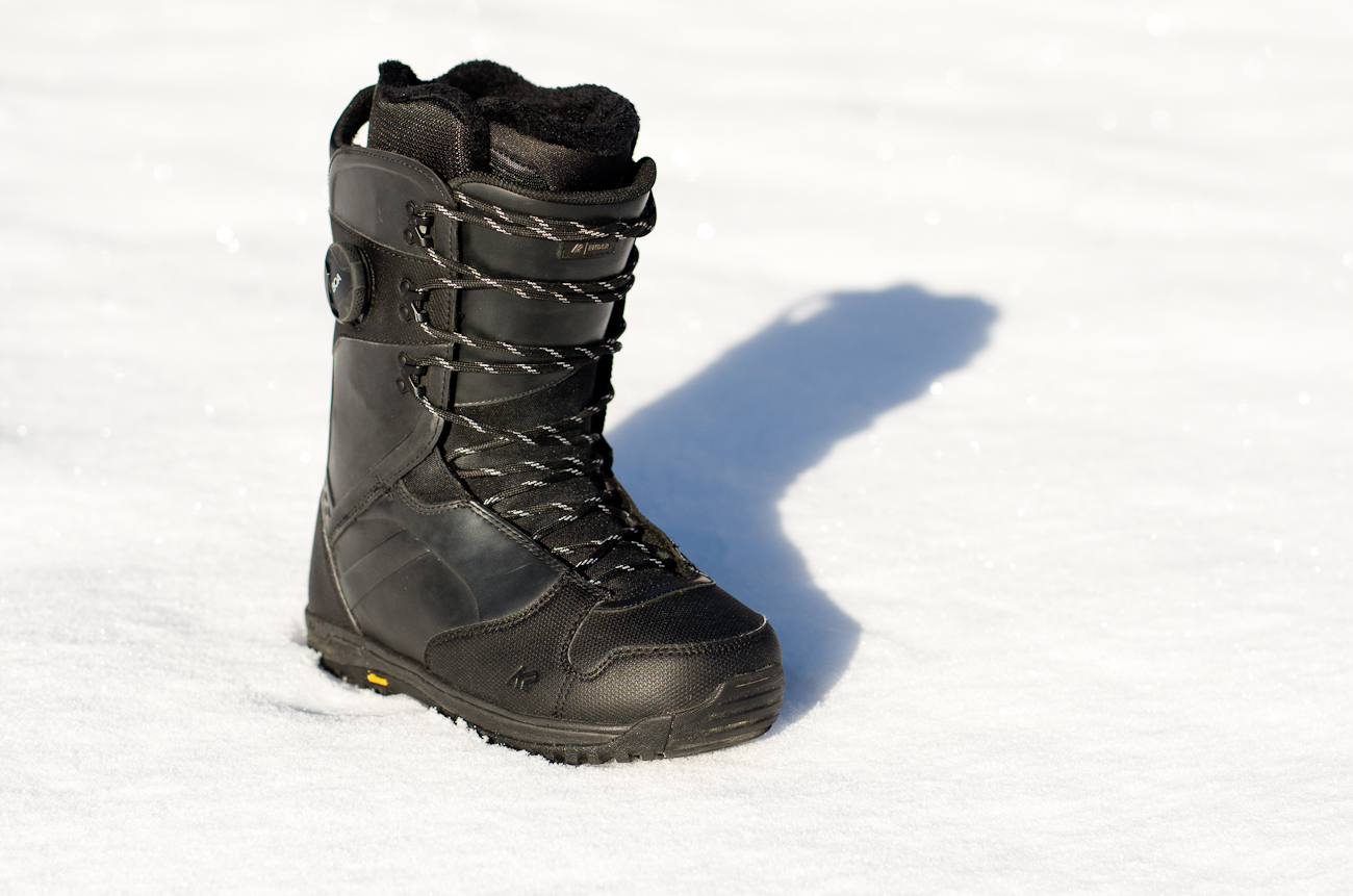 K2 Ender boot laced up in the sun