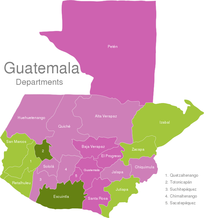 Guatemala departments interactive javascript map