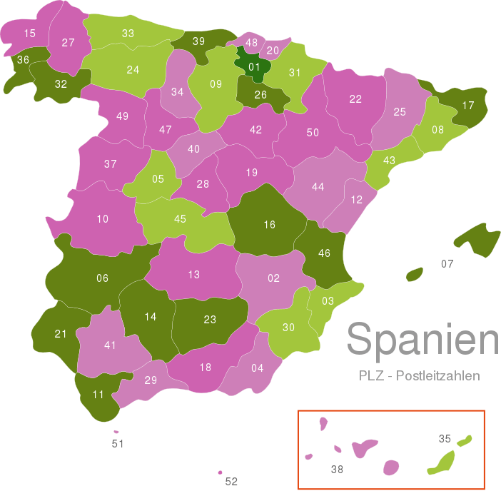Postal service created in the e. Spain Post Codes Digit Interactive Javascript Map Javascript Map Com