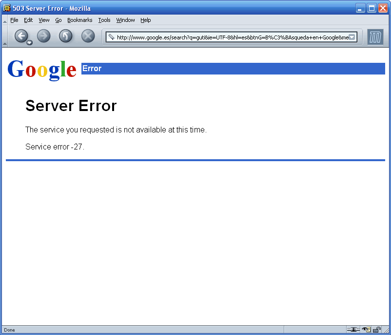 Error en Google