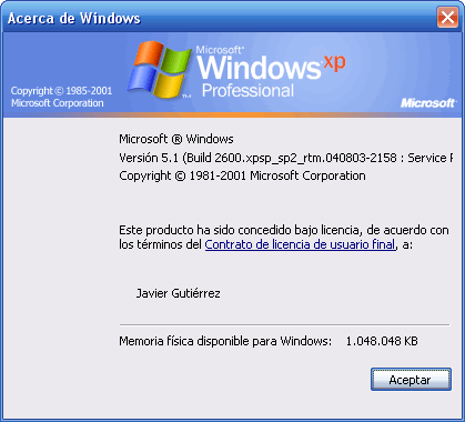 Service Pack 2 para Windows XP