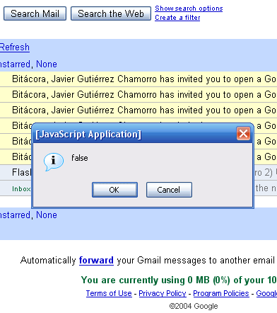 Trazas de depuraci&oacute;n en GMail