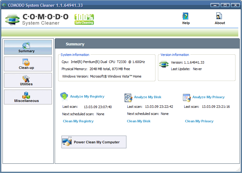 Comodo System Cleaner